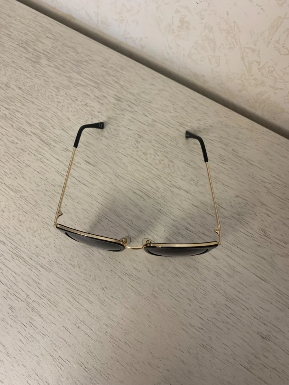 Women’s Black and Gold-Toned Framed Sunglasses